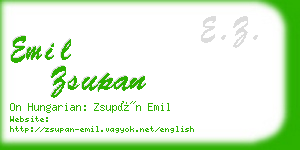 emil zsupan business card